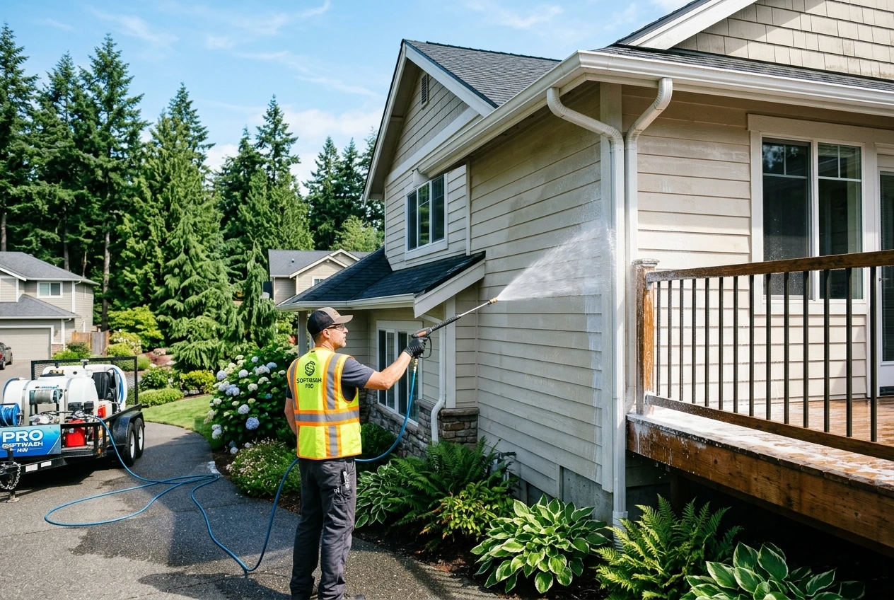 Residential Exterior Soft Washing and Siding Cleaning